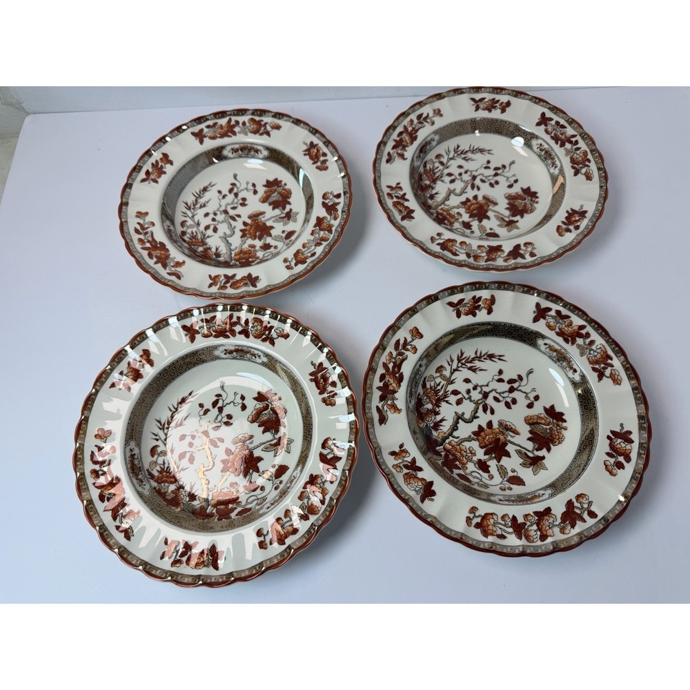 Copeland Spode India Indian Tree Rimmed Soup Bowl 7.5" Set Of 4